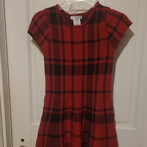 Sincerely Jules Red and Black Plaid Kids Dress
